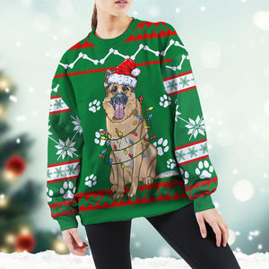 German Shepherd Green Christmas Sweatshirt, Christmas Ugly Sweater, Christmas Gift, Gift Christmas 2024