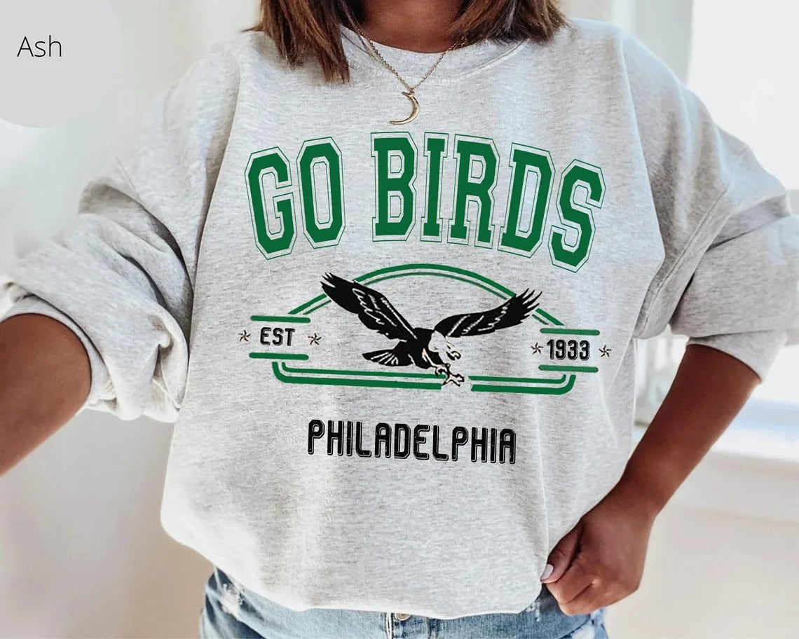 Go Birds Unisex SweatShirt, Tshirt, Hoodie, Philadelphia Football Shirt, Philadelphia sweatshirt, Vintage Style Philadelphia Football