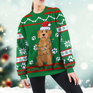Golden Doodle Green Christmas Sweatshirt, Christmas Ugly Sweater, Christmas Gift, Gift Christmas 2022