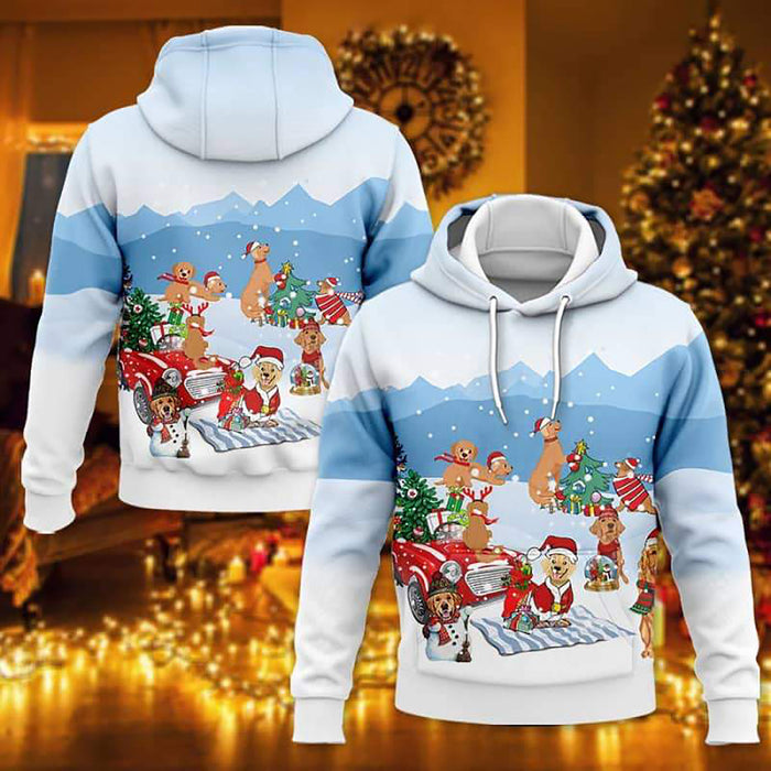 Golden Retriever Christmas 3D Hoodie, Christmas Ugly Sweater, Christmas Gift, Gift Christmas 2022