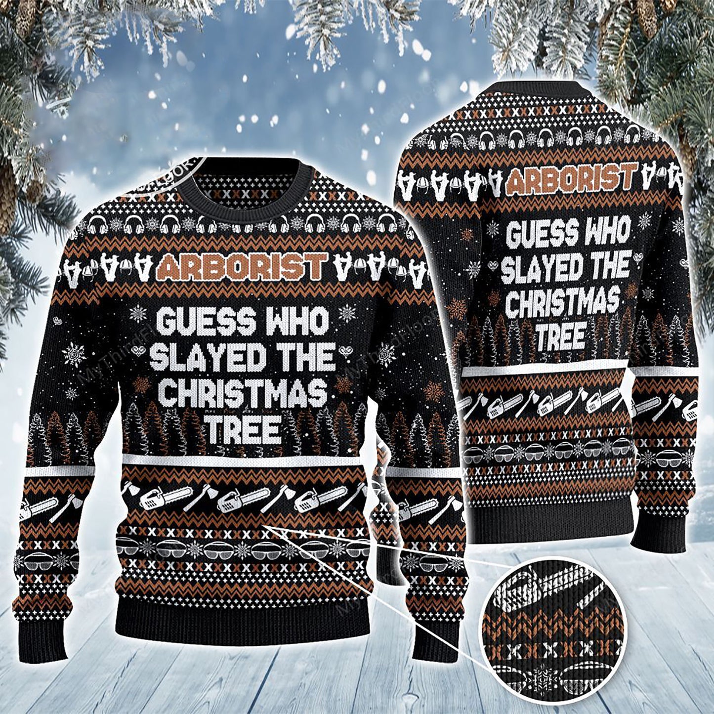 Guess Who Slayed The Christmas Tree Arborist Gift Sweater, Christmas Ugly Sweater, Christmas Gift, Gift Christmas 2024