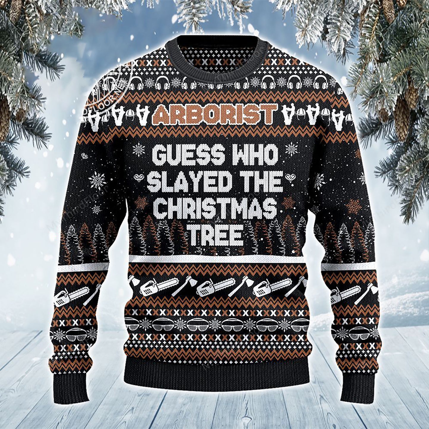 Guess Who Slayed The Christmas Tree Arborist Gift Sweater, Christmas Ugly Sweater, Christmas Gift, Gift Christmas 2024
