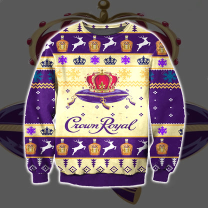 Crown Royal Ugly Sweater Beer Drinking Sweater, Christmas Ugly Sweater, Christmas Gift, Gift Christmas 2024