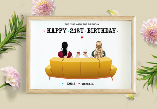 Pictiúr Pearsanta 21ú Bronntanas Breithlá, Bronntanas Breithlá 21ú Cairde Pearsanta, Priontáil Cairdeas Uathúil, Priontáil Cairde is Fearr an Chustaim, Bronntanais Do Besties, Priontáil 21ú Breithlá