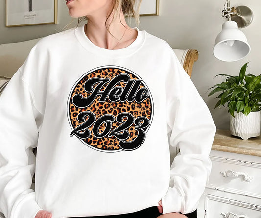 Hello 2023 Sweatshirt, Christmas Sweat, New Year Sweat, Happy New Groovy Year 2023, Christmas Gift, Happy New Year Sweat, New Year Party