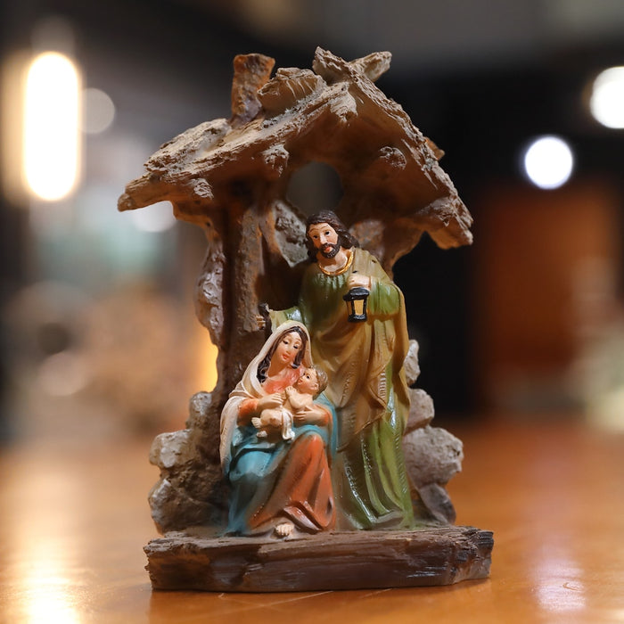 Zayton Figurine Holy Family Nativity Scene Home Decoration Christ Jesus Statues Mary Joseph Miniature Sculpture Christmas Gift