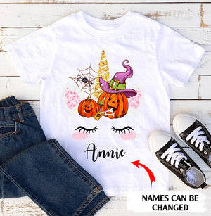 Personalized name funny Halloween unicorn standard T-shirt gift