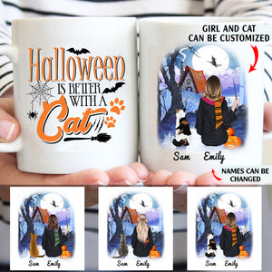 Halloween is better with a cat custom christmas mug