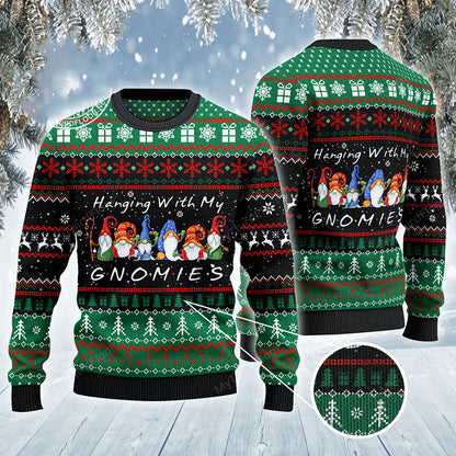 Hanging With My Gnomies Noel Ugly Christmas Sweater, Christmas Ugly Sweater, Christmas Gift, Gift Christmas 2024