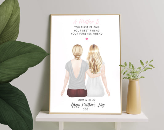 Pictiúr Pearsanta Cló Pearsanta Máthair Agus Iníon, Lá na Máithreacha i Láthair, Bronntanas Breithlá, Bronntanas Pearsanta do Lá na Máithreacha Ó Iníon, Bronntanas do Mhama, Bronntanas do Mhama