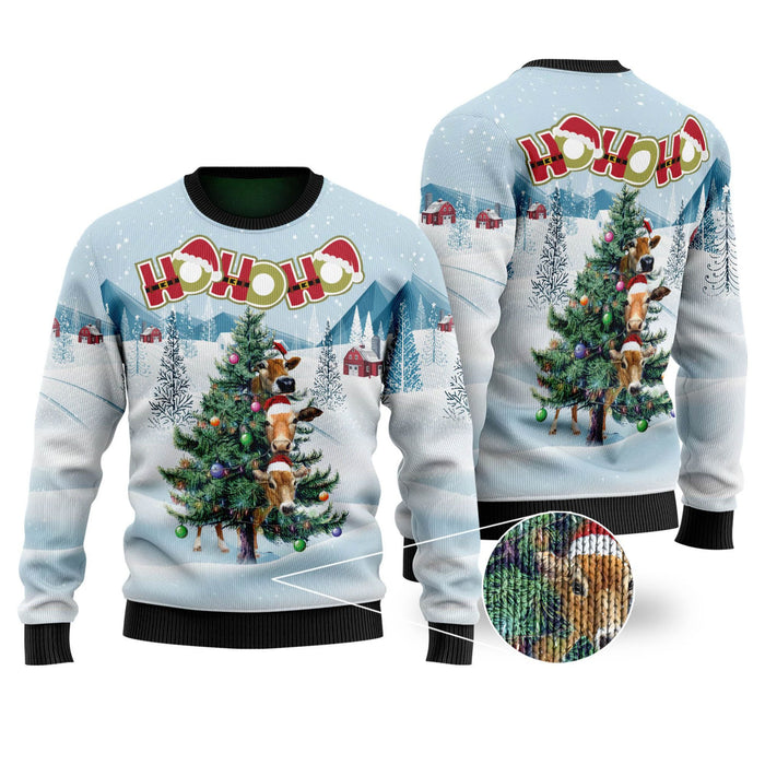 Ho Ho Ho Farming Cows Christmas Tree Ugly Christmas, Christmas Ugly Sweater, Christmas Gift, Gift Christmas 2024