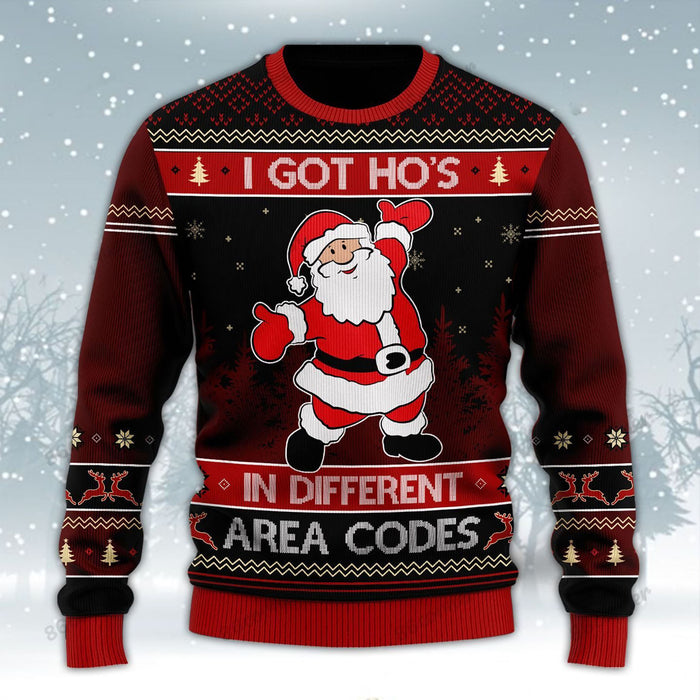 I Got Ho In Different Area Codes Ugly Sweater, Christmas Ugly Sweater, Christmas Gift, Gift Christmas 2022