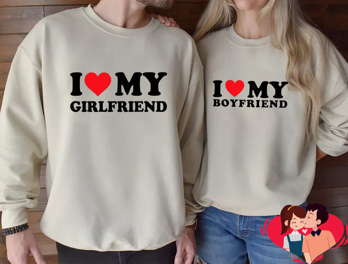 I Love My Girlfriend for Men and Boy Sweatshirt, Valentine Days Shirt