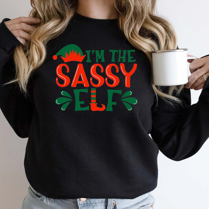 I'm The Sassy Elf Sweatshirt, Elf Sweatshirt, Christmas Elf Sweatshirt, Xmas Party Sweatshirt, Ugly Christmas Sweatshirt, Holiday Sweater