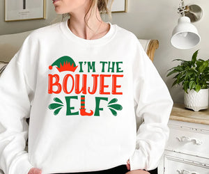 I'm The Boujee Elf Shirt, Elf Tshirt, Elf Christmas Sweatshirt, Funny Christmas Sweatshirt, Christmas Party Sweater, Retro Christmas Shirt