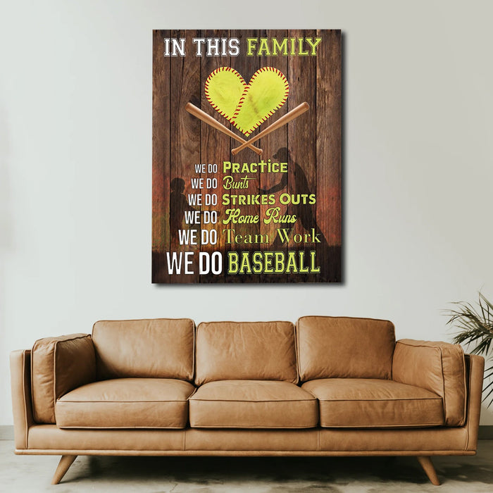 In This House We Do Baseball, Gift for Family, Baseball Lover Canvas