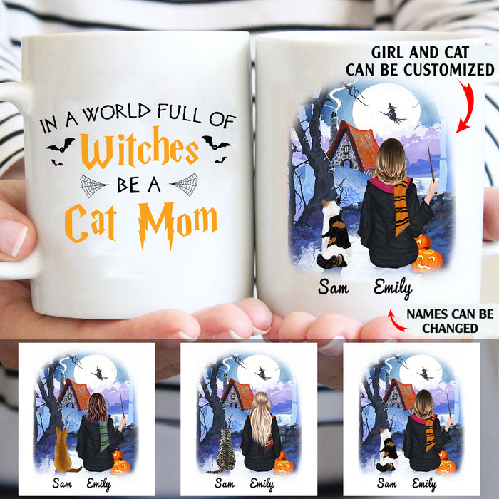 In A World Full Of Witches Be A Cat Mom personalised gift customized mug coffee mugs gifts custom christmas mugs
