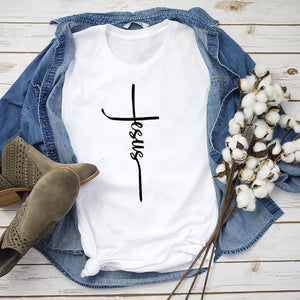Jesus Vertical cross shirt  Faith Shirts  Inspirational Mom Shirts Spiritual Mom Shirt
