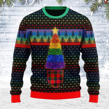 LGBT Christmas Tree 3D Ugly Christmas Sweater, Christmas Ugly Sweater, Christmas Gift, Gift Christmas 2024