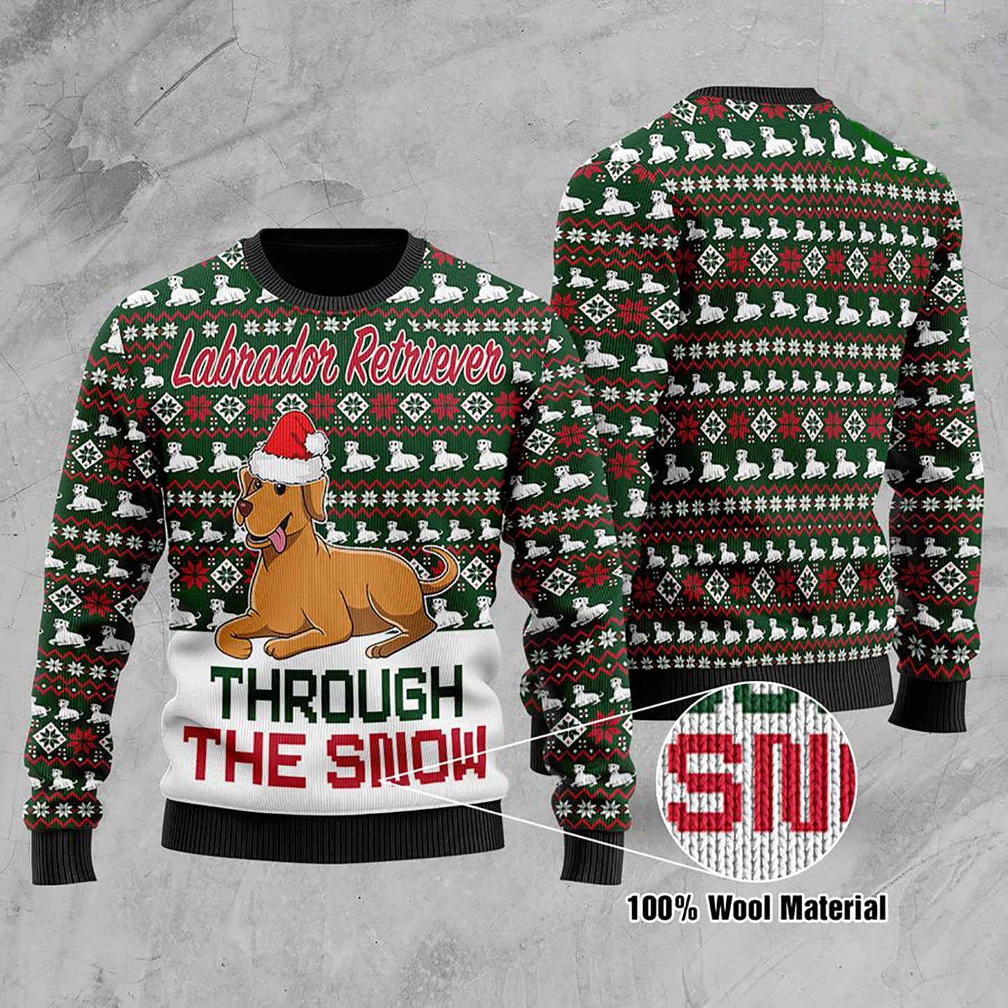 Labrador Aisghabhálaí Tríd an Sneachta Geansaí Gránna Nollag, Geansaí Gránna Nollag, Bronntanas Nollag, Bronntanas Nollag 2024