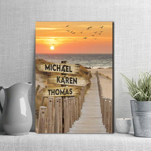Sunset in the Beach Street Signs, Personalized Canvas, Wall-art Canvas