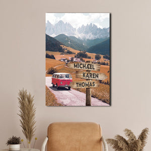 Village in the Valley Street Signs, Personalized Canvas, Wall-art Canvas