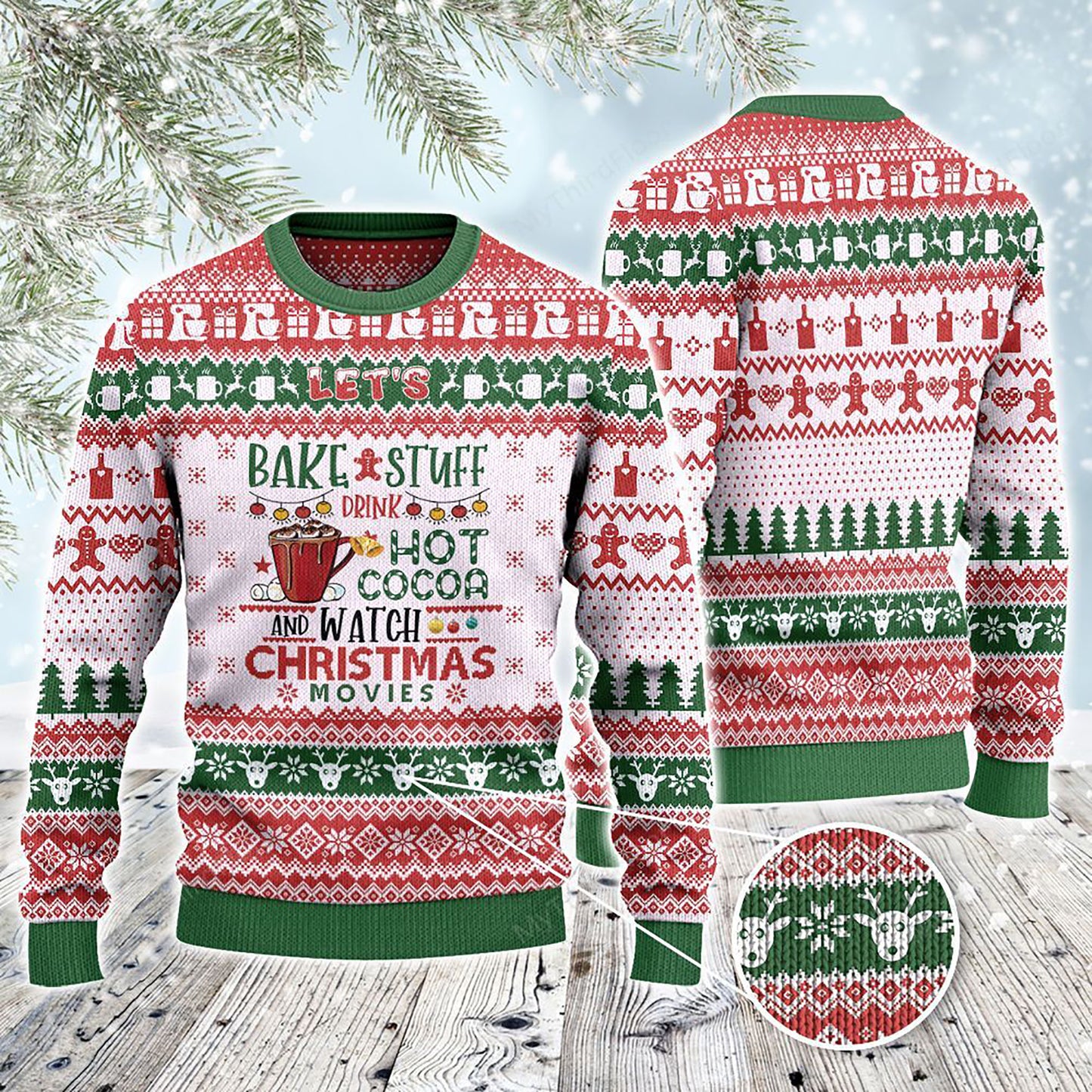 Let's Bake Stuff Drink Hot Cocoa And Watch Christmas, Christmas Ugly Sweater, Christmas Gift, Gift Christmas 2024