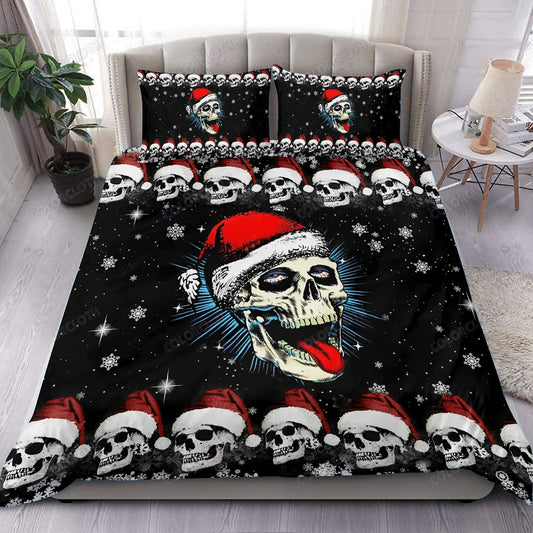 Let_s Christmas Skull snowflake Candy Cane Bedding Bedroom Set Bedlinen 3D,Bedding Christmas Gift,Bedding Set Christmas