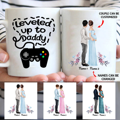 Leveled up to daddy personalised gift customized mug coffee mugs gifts custom christmas mugs, congratulatory gift