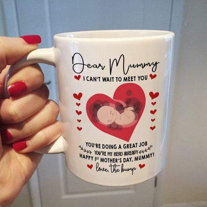 Dear Mummy I Can't Wait To Meet You, Mom and Son, Gift for Son Mugs