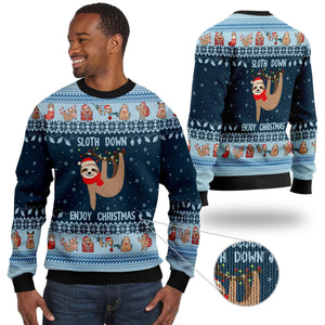Lonely Sloth Down Enjoy Christmas Noel Pattern 3D Ugly Sweater, Christmas Ugly Sweater, Christmas Gift, Gift Christmas 2022