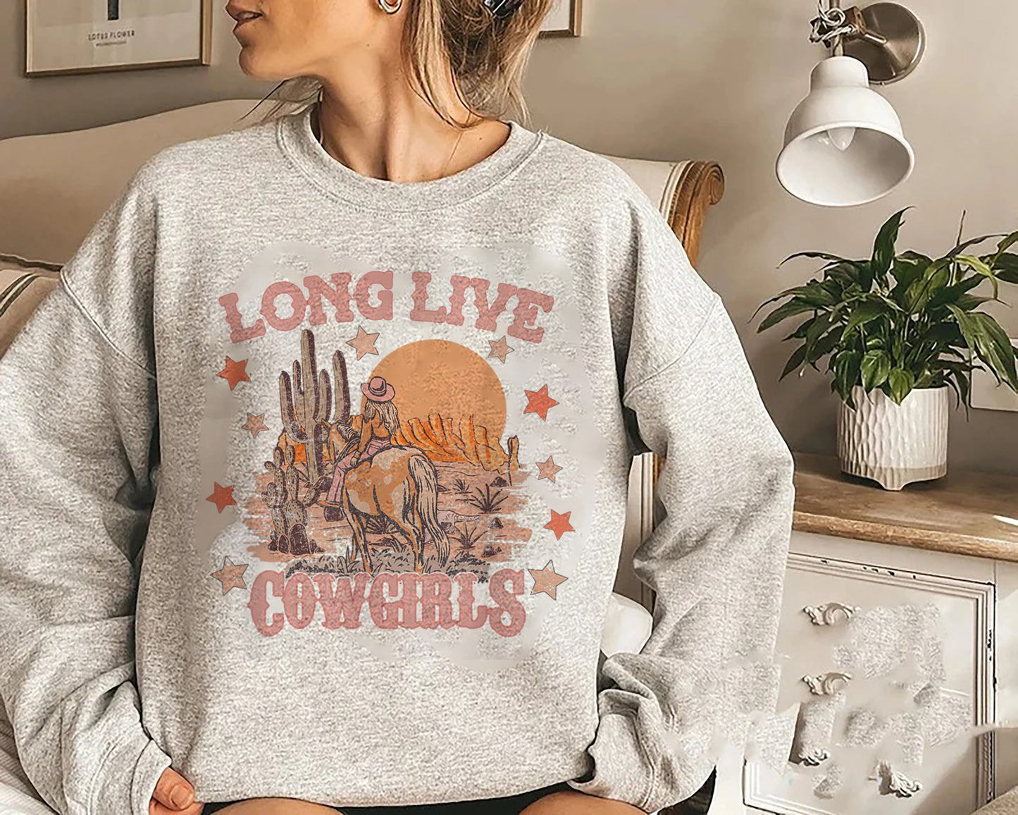 Long Live Desert Cactus Tee West Country Cowgirls Western Sweatshirt
