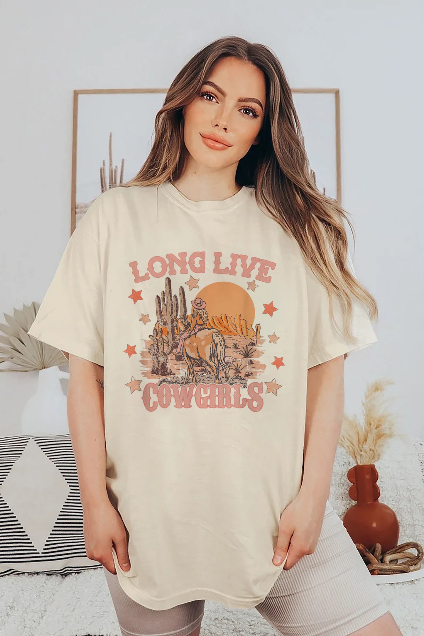 Long Live Desert Cactus Tee West Country Cowgirls Western Sweatshirt