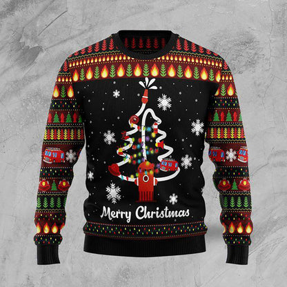 Merry Christmas Firefighter Ugly Christmas Sweater, Christmas Ugly Sweater, Christmas Gift, Gift Christmas 2024