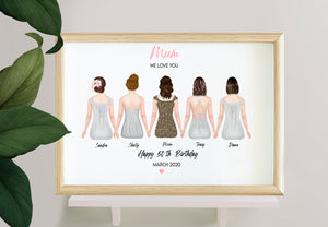 Mum we love you and Happy 50th Birthday, Canvas-Poster-Digital file meaningful gift, Family memory gifts, Mommy gift, Art Print memory Mum gift