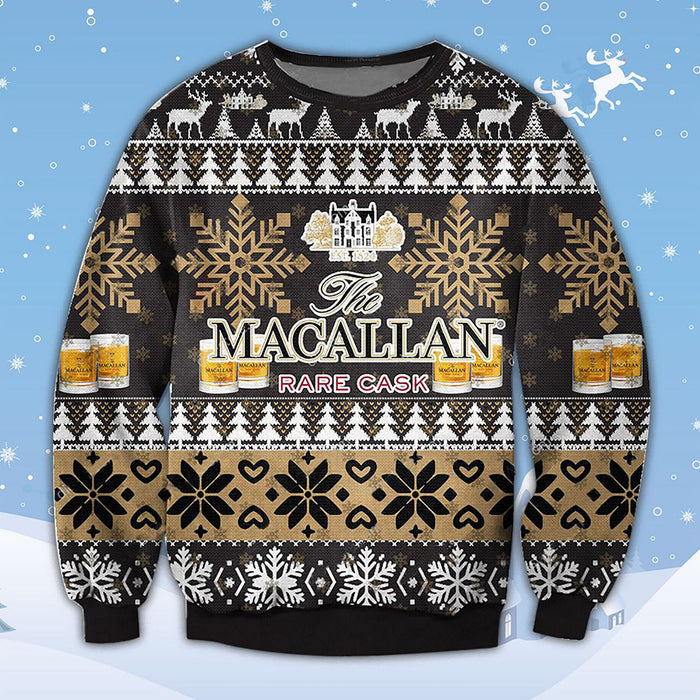 Macallan Rare Cask 3D Ugly Sweater Christmas, Christmas Ugly Sweater, Christmas Gift, Gift Christmas 2024