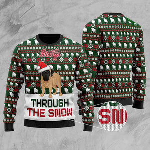 Mastiffs Through The Snow Christmas Ugly Sweater, Christmas Ugly Sweater, Christmas Gift, Gift Christmas 2024