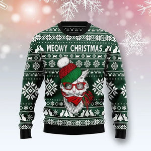 Meowy Ugly Christmas Sweater, Christmas Ugly Sweater, Christmas Gift, Gift Christmas 2024