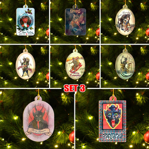Merry Krampus Ornament Set, Dark Christmas Ornament Set, Christmas Family Gift Idea