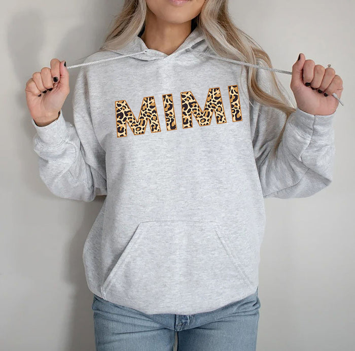 Mimi Leopard For Women Grandma Christmas Birthday Grandkids Sweatshirt