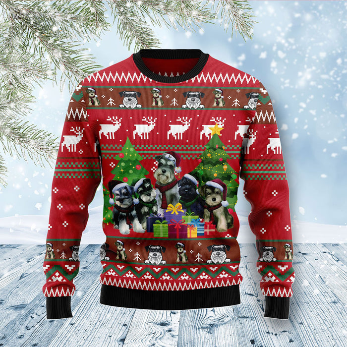 Miniature Schnauzer Family Snow Ugly Christmas Sweater, Christmas Ugly Sweater, Christmas Gift, Gift Christmas 2022