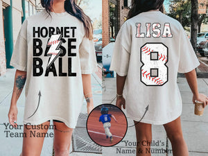 Custom Baseball Team Gift Name and Number Shirt, Baseball Mom Shirt, School sport Game Day Shirt, Baseball Mama Shirt