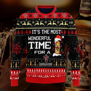 Most Wonderful Time For A Captain Morgan Christmas Sweater, Christmas Ugly Sweater, Christmas Gift, Gift Christmas 2022