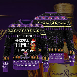 Most Wonderful Time For A Crown Royal Christmas Sweater, Christmas Ugly Sweater, Christmas Gift, Gift Christmas 2022