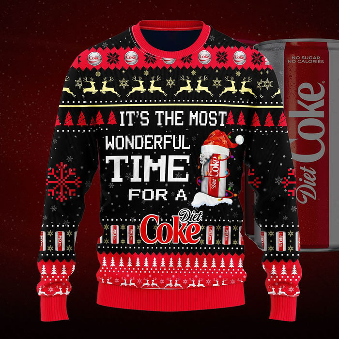Most Wonderful Time For A Diet Coke Christmas Sweater, Christmas Ugly Sweater, Christmas Gift, Gift Christmas 2022