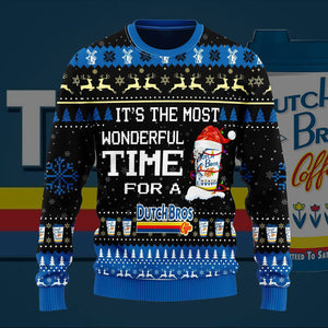 Most Wonderful Time For A Dutch Bros Christmas Sweater, Christmas Ugly Sweater,Christmas Gift,Gift Christmas 2022