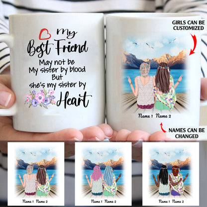 My Best Friend She's My Sister By Heart personalized coffee mugs gifts custom christmas mugs