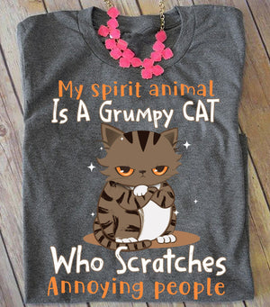 My spirit Is A Grumpy cat who scratches annoying people Tee t shirt