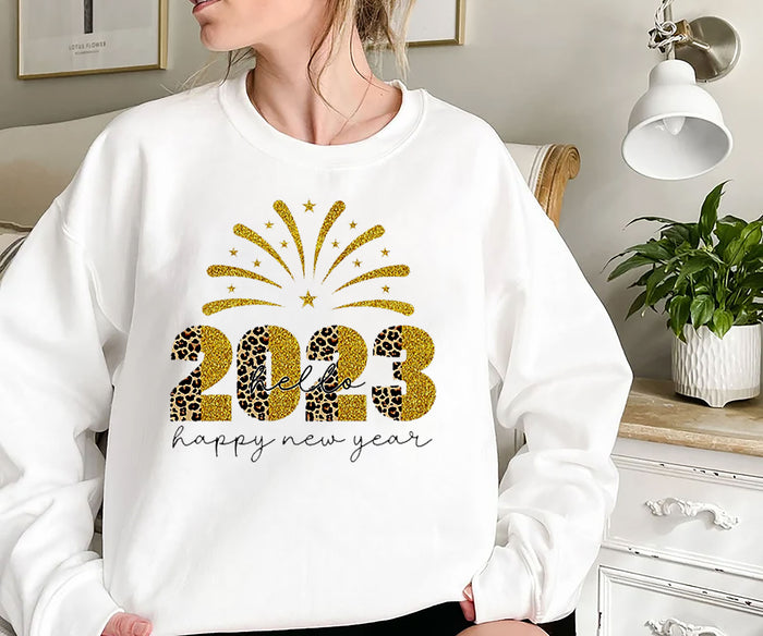 New Years Eve Sweatshirt, 2023 Sweatshirt, New Years Shirt, Happy New Year Shirt, Womens New Years Eve Shirt, Hello 2023 Shirt