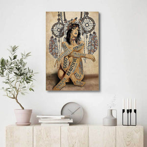 Native American girl dreamcatcher, American girl Canvas